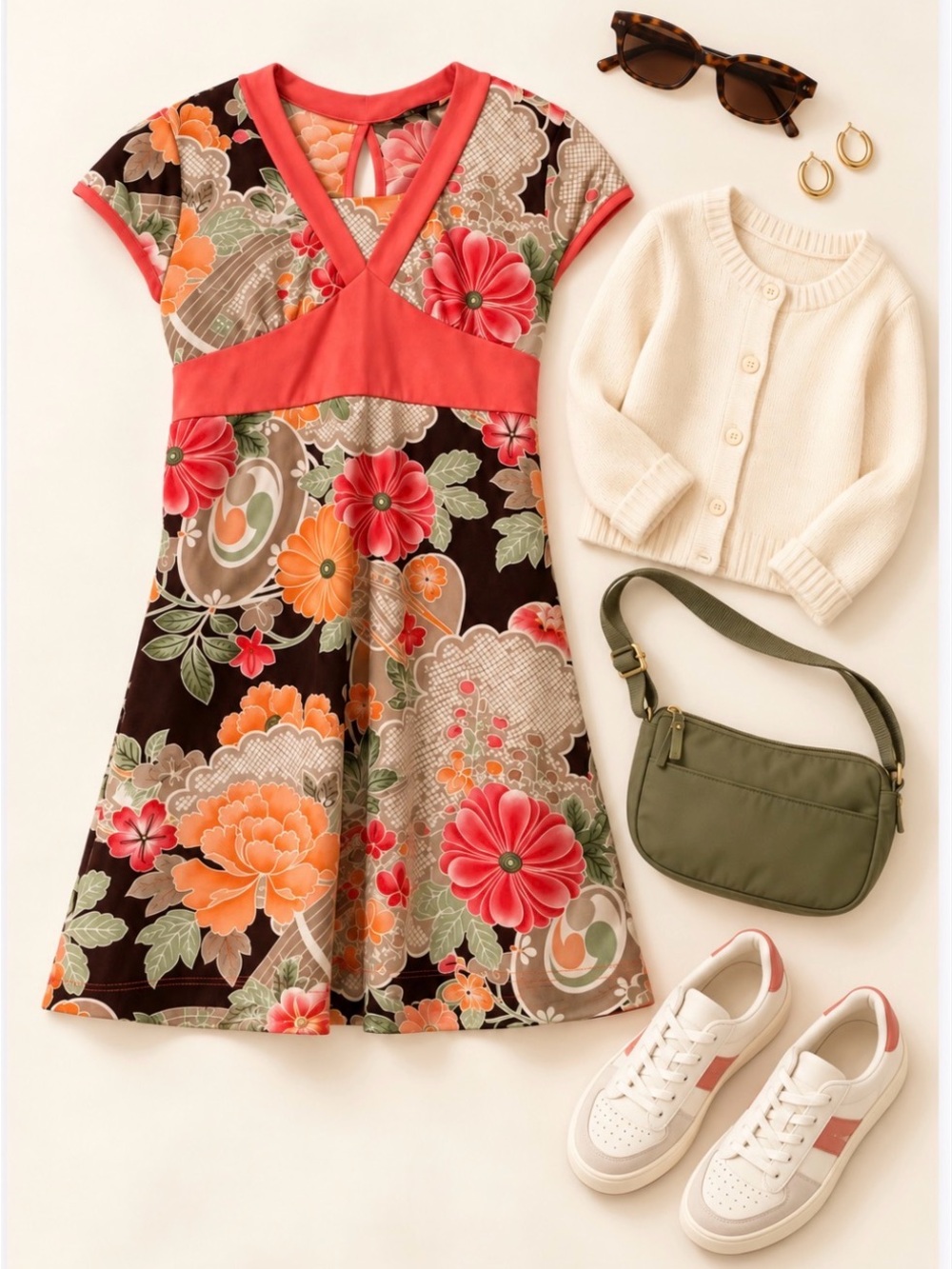 I.N Girl- Floral V-Neck Dress EUC